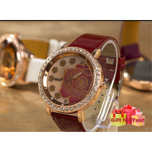 Mode Graceful Rose Pattern Crystal Exquisite Watch Cestbella Cadeaux spéciaux Lady &#39;s Watch